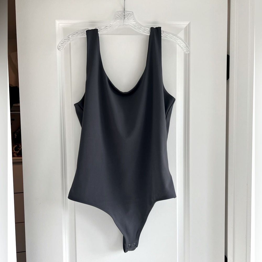 Express Bodycon Silky Grey Bodysuit